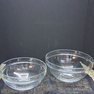 Clear Glass nesting Mixing Bowls Set (Set 2) - (1.5 QT. & 2.5 Qt.)